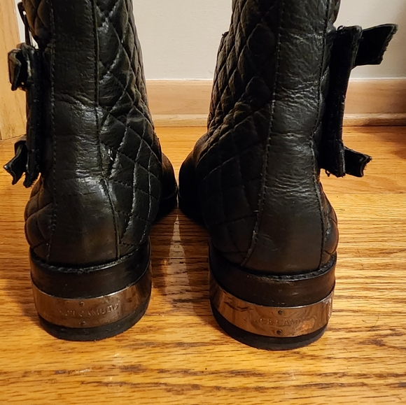 Vince Camuto Quilted Moto Leather Boots US 7M EU 37 - Picture 5 of 8